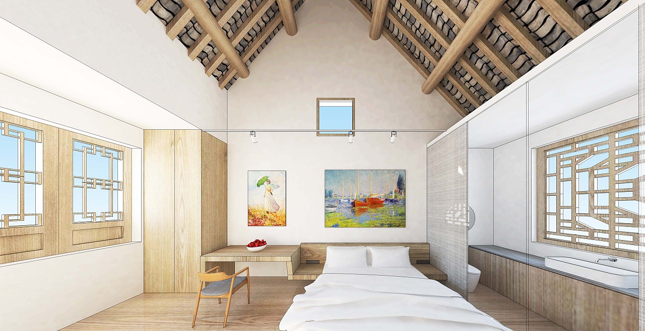 河南?？h古建筑民宿室內設計