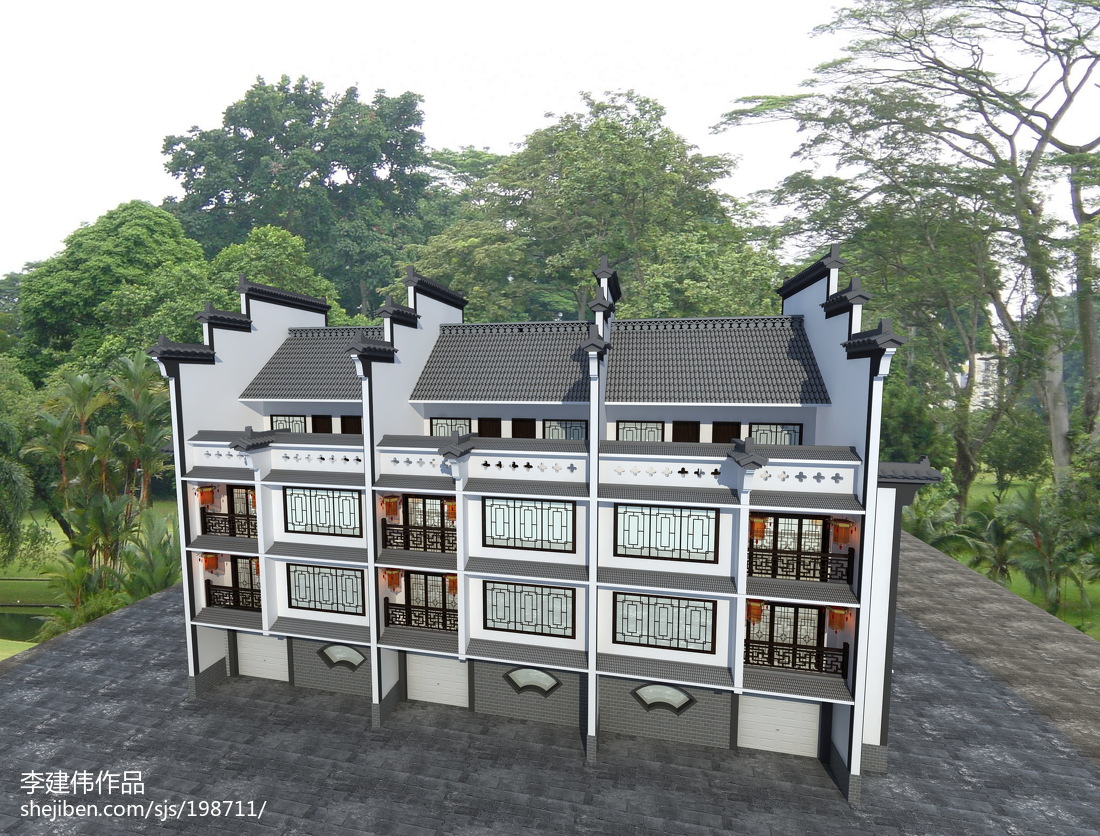 一套中式徽派建筑_2393621 – 設計本裝修效果圖